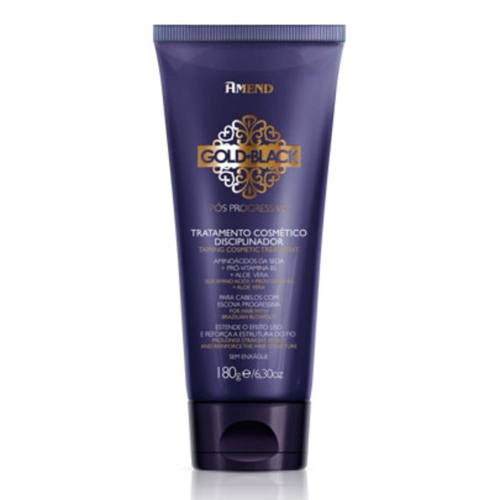 Máscara de Tratamento Amend Gold Black Tratamento Disciplinador Pós