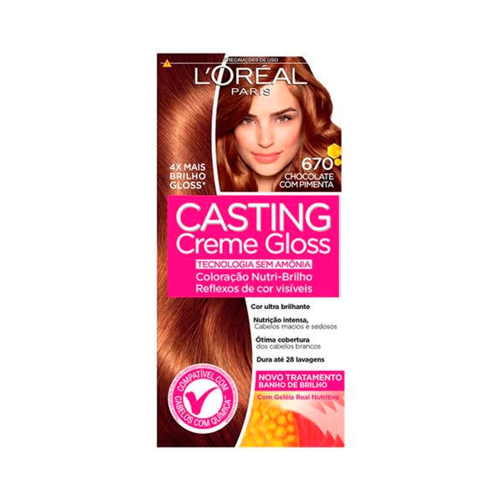 Tonalizante Loreal Paris Casting Creme Gloss 670 Chocolate Com Pimenta Soneda 9797