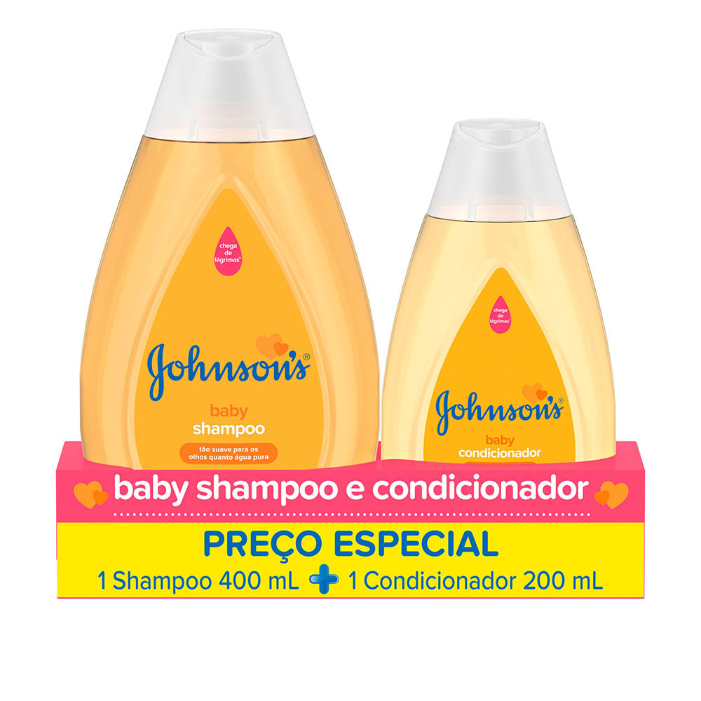 Kit Promocional Johnson’s Baby Shampoo 400ml + Condicionador 200ml PH Balanceado soneda