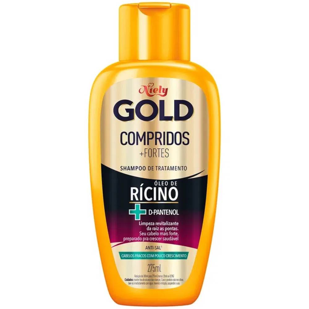 Shampoo Niely Gold Compridos + Fortes 275ml soneda