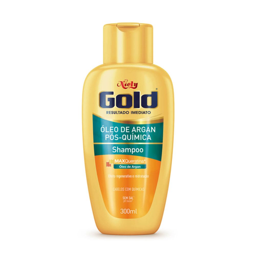 Shampoo Niely Gold Óleo de Argan PósQuímica 300ml soneda