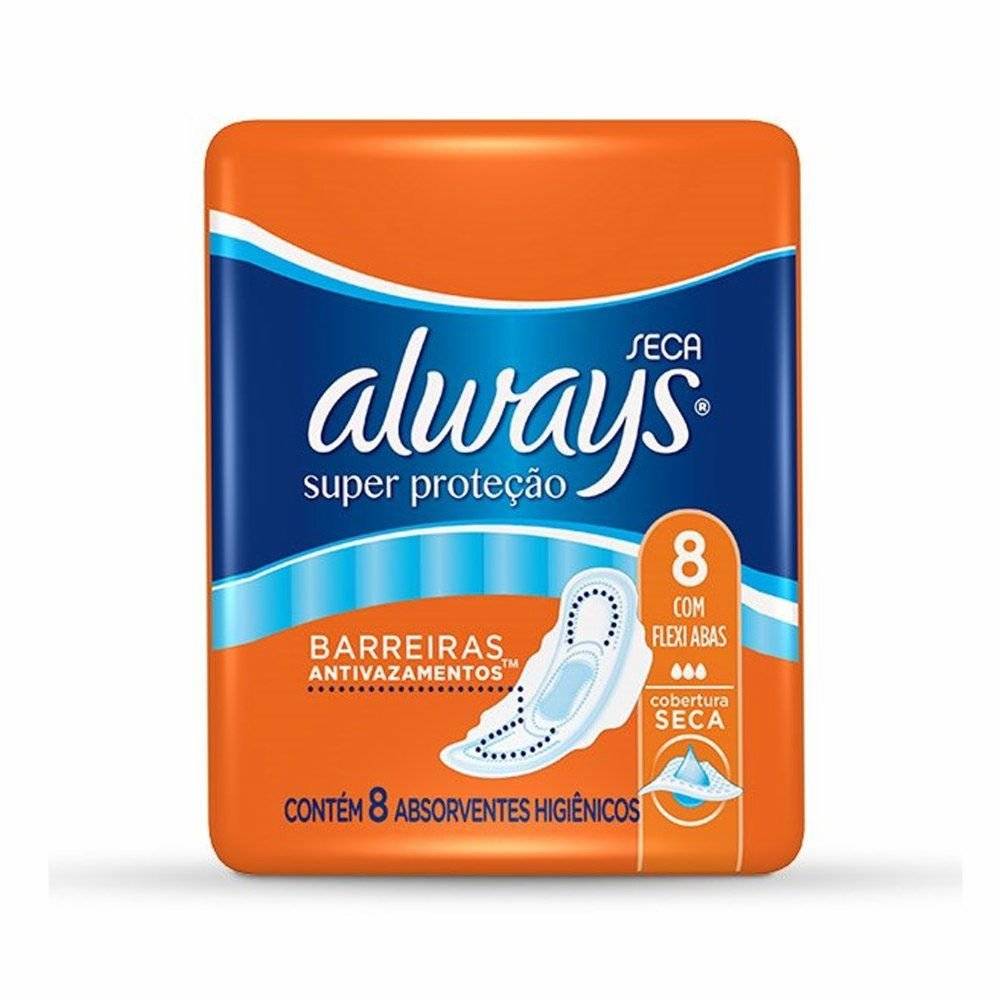 Absorvente Always Super Proteção Seca Com Abas 8un soneda