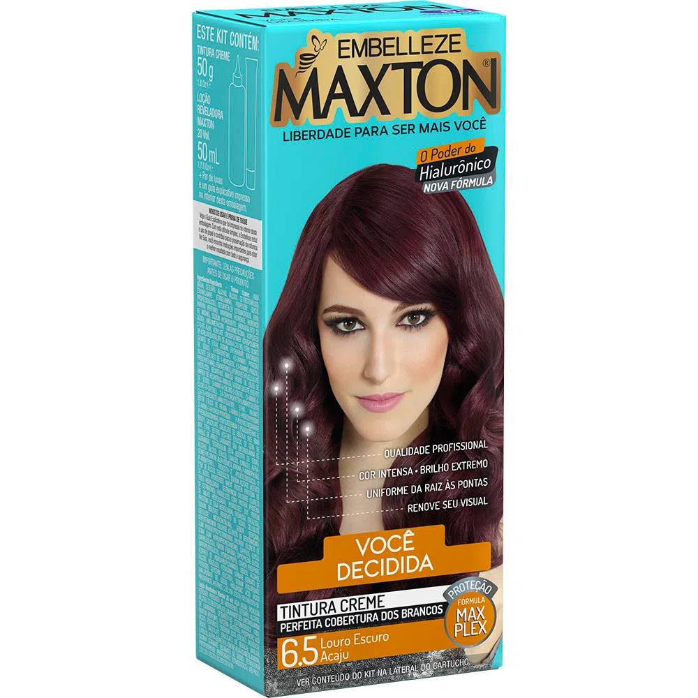 Coloração Minikit Permanente Maxton Louro Escuro Acaju 65 Soneda Perfumaria 6974