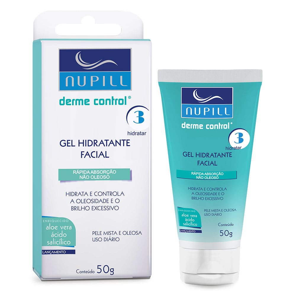 Gel Hidratante Facial Nupill Derme Control Pele Mista À Oleosa 50g - Soneda  Perfumaria