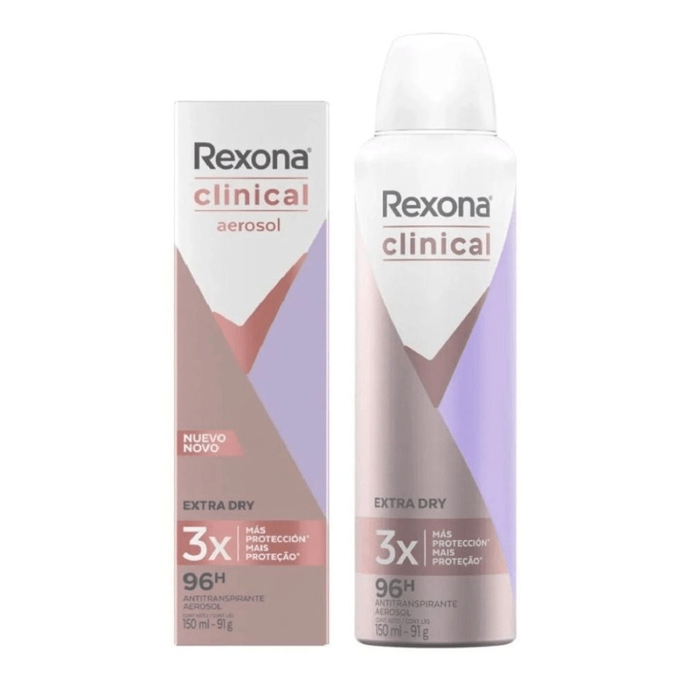 Desodorante Aerosol Rexona Clinical Sem Perfume 150ml - Soneda Perfumaria