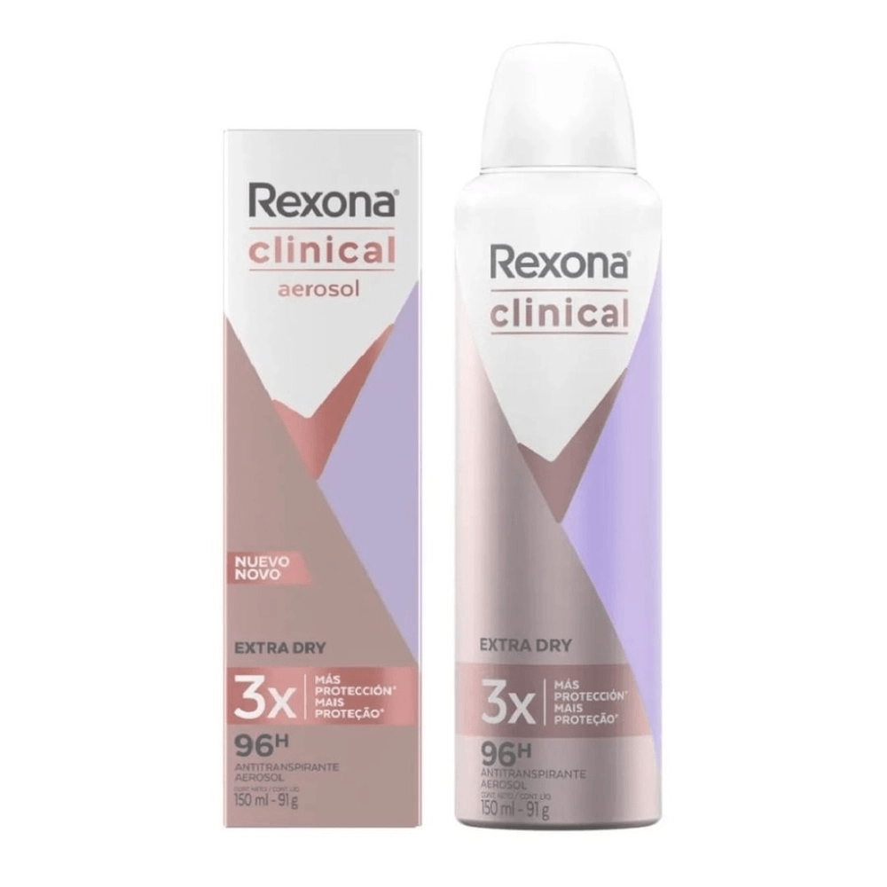 Desodorante Aerosol Rexona Clinical Extra Dry 150ml - Soneda