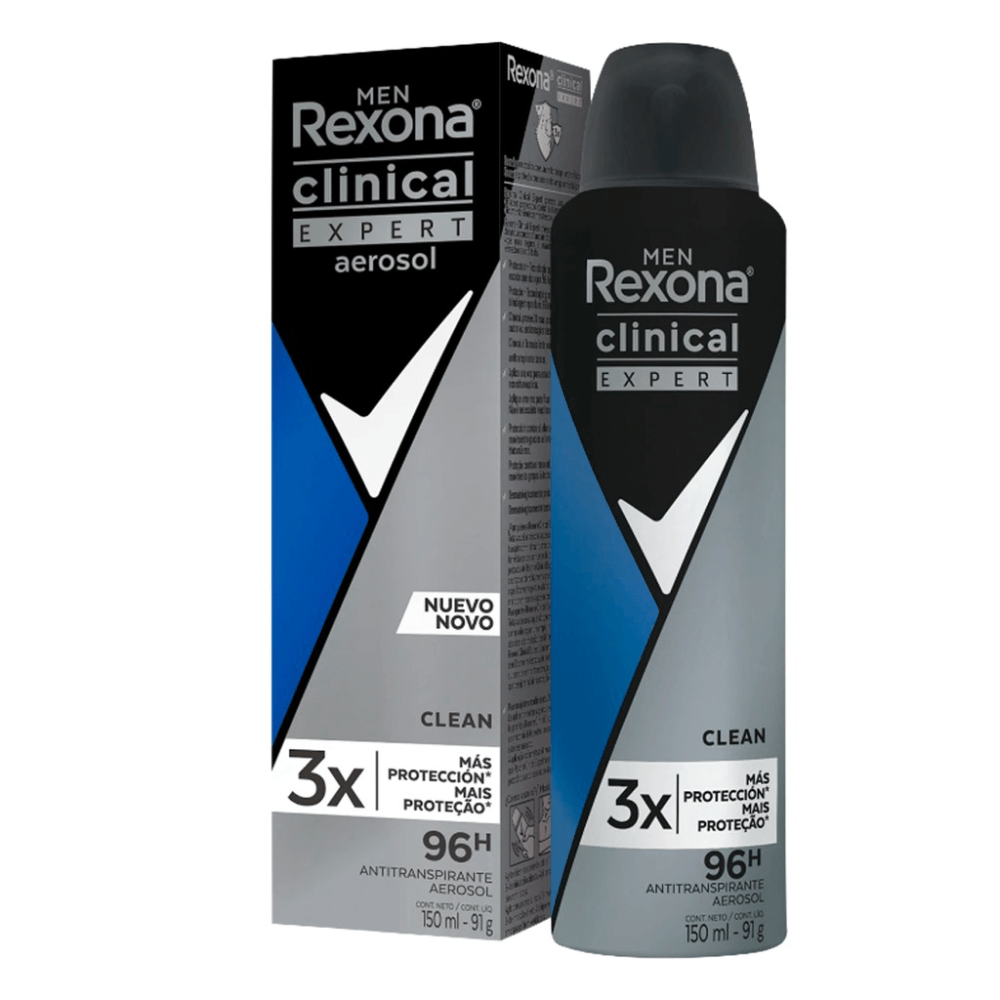 Desodorante Aerossol Rexona Clinical Clean Men 150ml