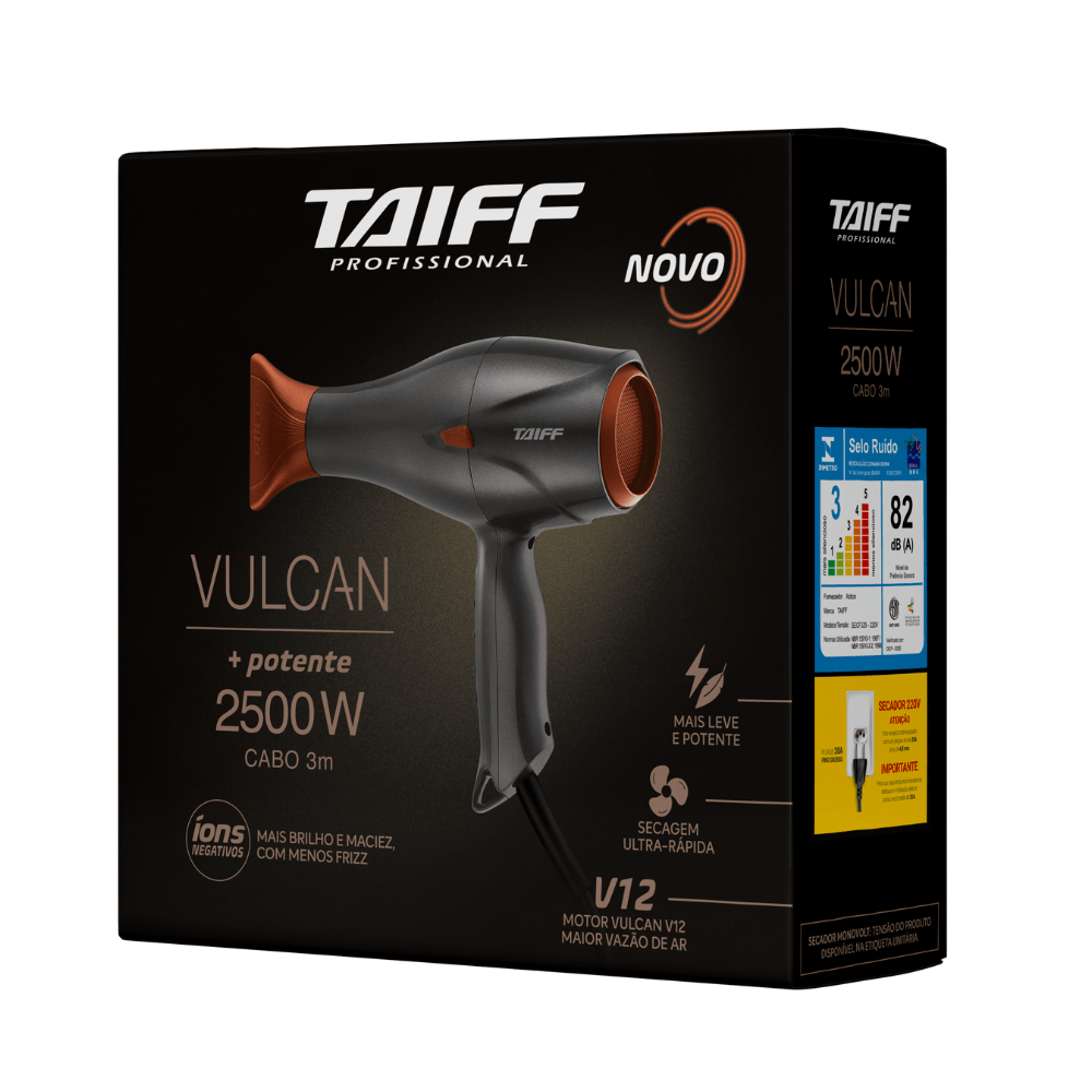 Secador Taiff Vulcan 2500W 127 Volts - Mundo do Cabeleireiro