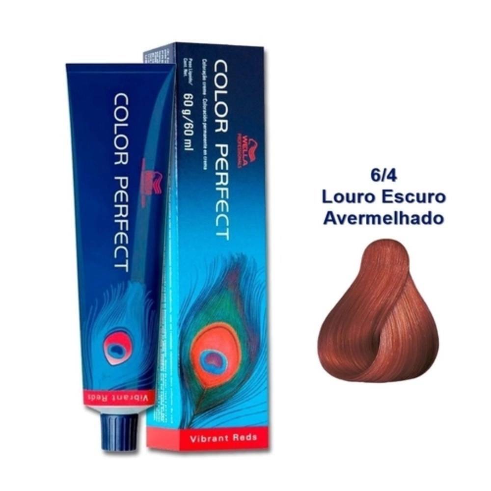 Coloração Permamente Color Perfect Vibrant Reds 64 Louro Escuro Avermelhado 60g Soneda Perfumaria 2018